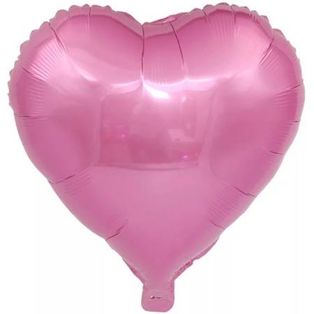 Folieballon hart | Roze | 18 inch | 45 cm | DM-products